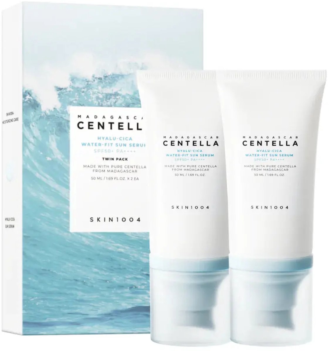 Goedkoopste SKIN1004 Madagascar Centella Hyalu-Cica Water-Fit Sun Serum SPF 50 PA 50ml 2 Twin Pack Korean Skincare