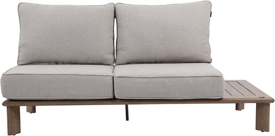 AXI Avery Salon de Jardin, angle, table basse, aspect bois, beige – Salon de jardin avec table - Structure en aluminium thermolaqué - 5 personnes