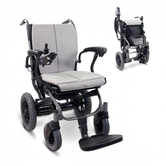 Foto: Mobiclinic verona elektrische rolstoel inklabaar aluminium handmatige of elektrische bediening 20 km max 100 kg dual mode
