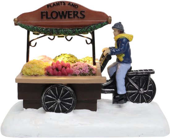 Santaville - Nostalgic Flower Bike Florist with LED Polyresin 15cm