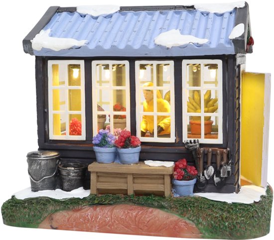 Santaville - Hobby Greenhouse with LED Polyresin 16cm