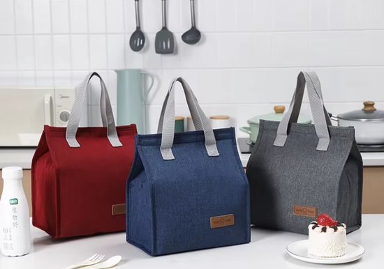 Koeltas Lunchtas - Termische Isolatie - Premium Kwaliteit - 6 Liter - Opvouwbaar Waterdicht Lekvrij - Lunchtas Dames Volwassenen Kinderen Heren - Geïsoleerde koeltassen - Grijs van Gadgy — afbeelding 4