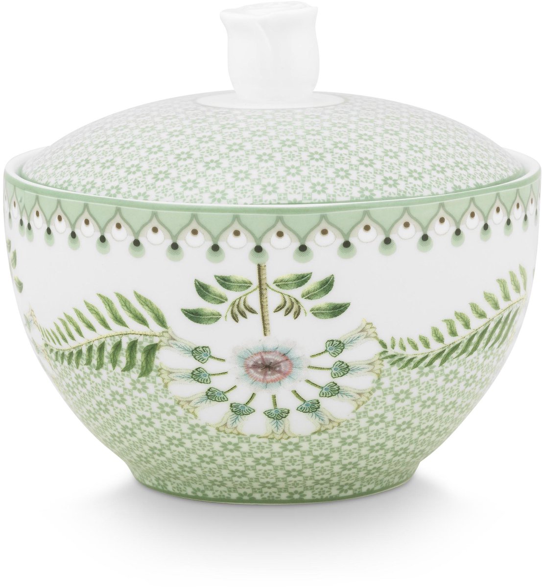 Pip Studio Lily & Lotus Light Green Suikerpot - Lichtgroen - 300ml - Porselein