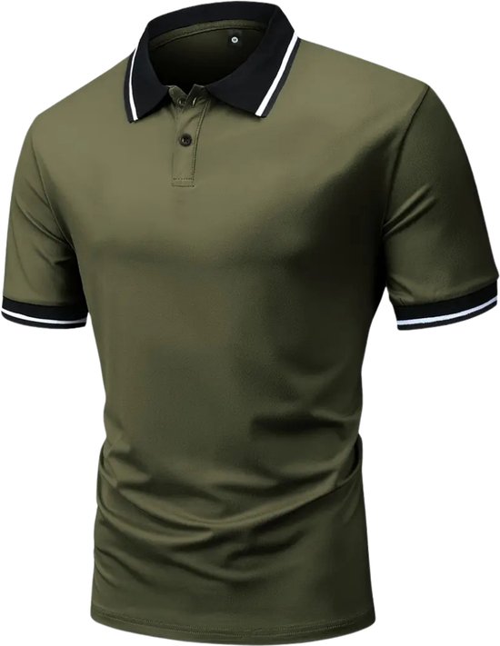 Livano Golf Shirt Heren - T-shirt - Golfkleding - Golfen - Golf Accessoires - Polo Shirt - Zwart & Grijs & Groen - Maat XL van Merkloos — afbeelding 5