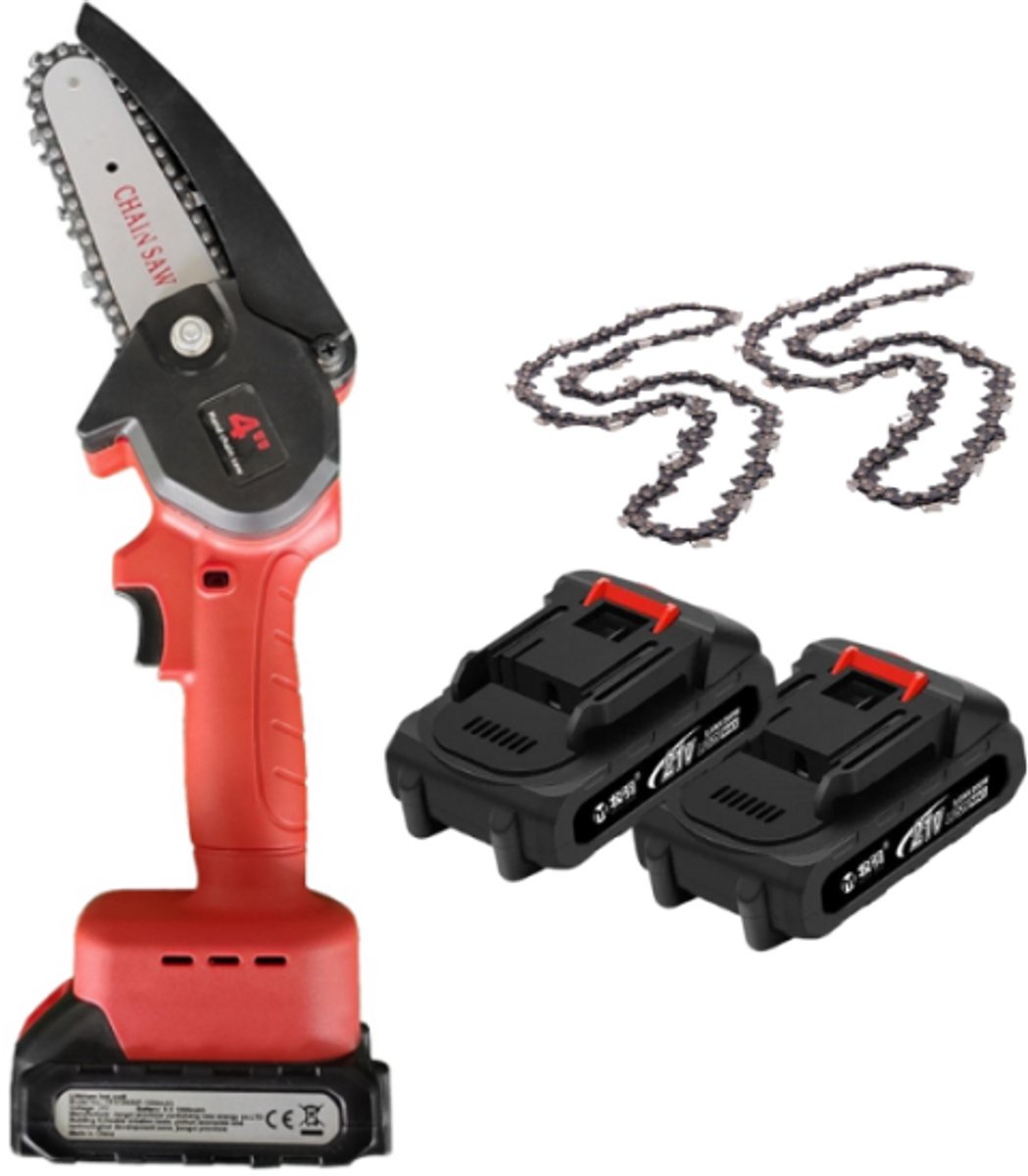 Vixson - Mini Kettingzaag - Elektrische Kettingzaag - Elektrische Zaag - Met Extra Ketting en Accu - BRENCHIE
