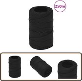 vidaXL Boottouw 2mm 250m - Zwart Polypropeen Touw Scheeps Touw - Boottouw - Polyester Touw - Vaarmateriaal - Marine Lijn