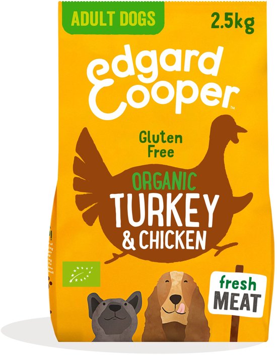 Edgard & Cooper Bio Organic Turkey Adult Kalkoen&Kip&Wortel - Hondenvoer - 2.5 kg Biologisch
