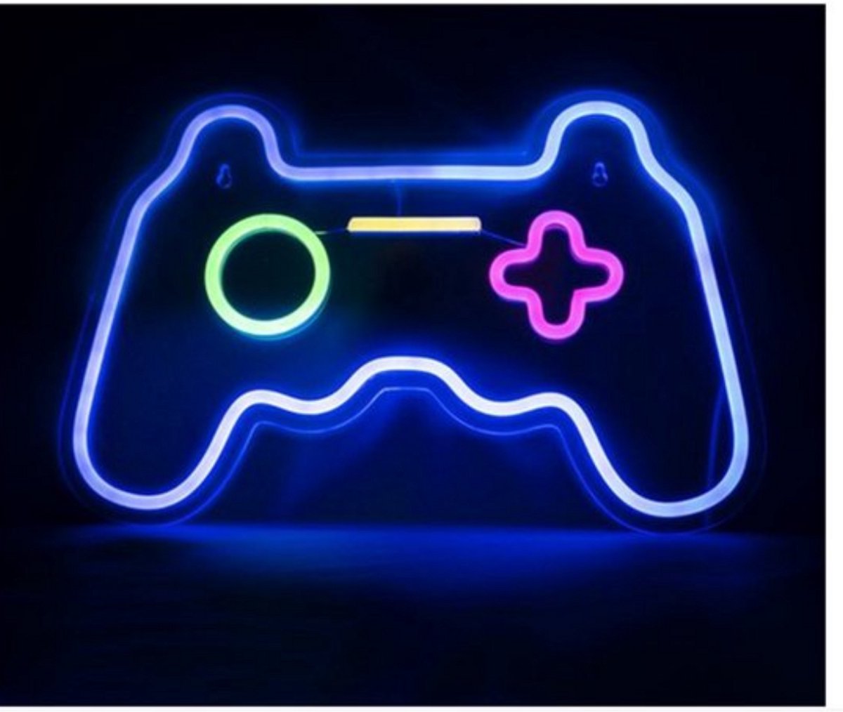 Wandlamp - Neon Verlichting - Neon Lamp - Neon Wandlamp Controller - Inclusief 2 ophanghaakjes - Playstation Controller Neon Wandlamp - Game Controller - Neon Verlichting - Sfeerverlichting - Neon LED Lamp - Verlichting