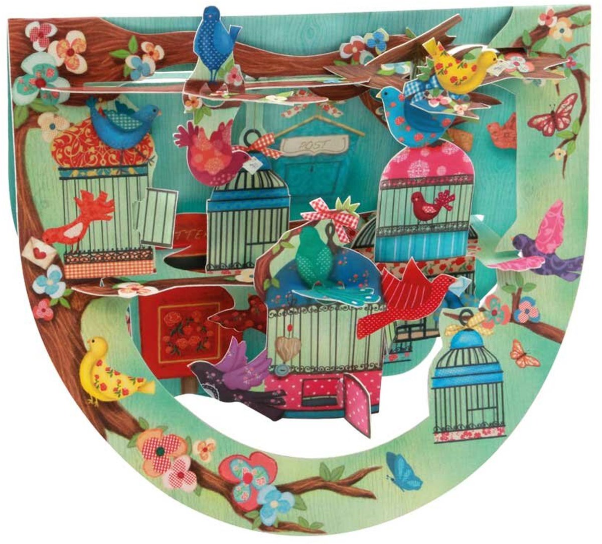 3D Popnrock - Wenskaart - PR107 - Bird Cages