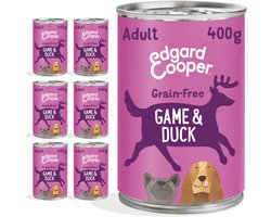 6x Edgard & Cooper Blik Vers Vlees Hondenvoer Wild - Eend 400 gr