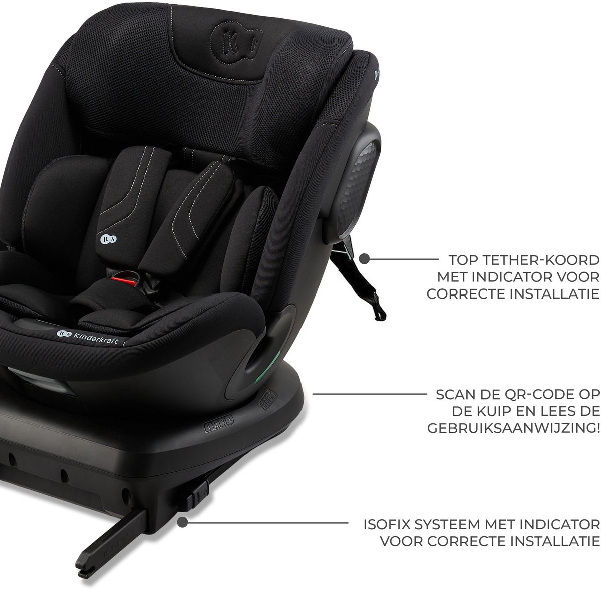 Kinderkraft XPEDITION 3 i-Size - Autostoel – 40-150 cm – Met Isofix – Groep 0/1/2 – Zwart thumbnail 3