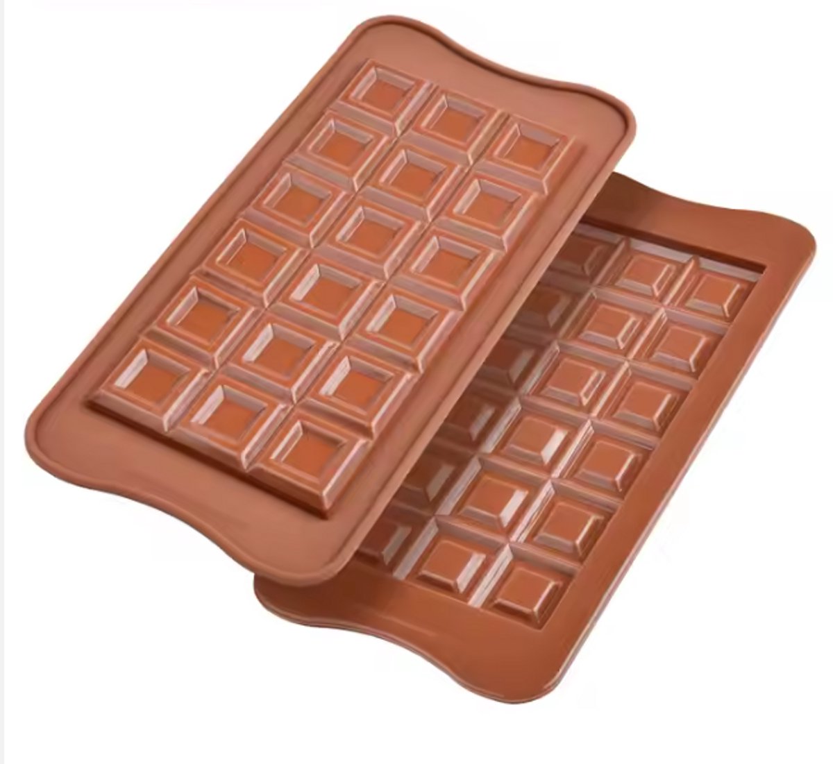 Chocolade Vorm Blokjes - 2 Stuks - Platinum Siliconen Bakvorm - 22.5 x 10.5 cm - Chocolade mallen siliconen