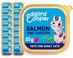 Edgard & Cooper Kattenvoer Graanvrij Natvoer voor Katten Gesteriliseerde of Actieve Kat Natuurlijke Heerlijke PatÃƒÂ© 85g x 16 Verse Zalm & Kip, Smakelijk en Uitgebalanceerd, Vers Vlees