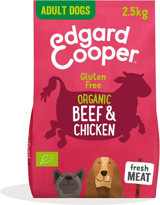 Edgard & Cooper Bio Organic Beef Adult Rund&Kip&Rode Biet - Hondenvoer - 2.5 kg Biologisch