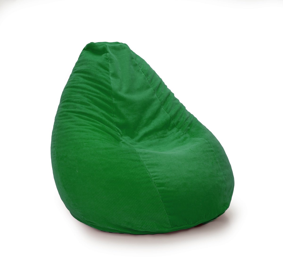 Drop & Sit compacte zitzak - trendy rib (corduroy) -fel groen - 180L met uitneembare binnenzak appelgroen