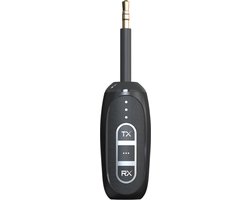 DrPhone AirLink Pro – Bluetooth 5.4 Zender & Ontvanger – 3-in-1 TX/RX & Broadcast – LE Audio – Auracast Compatibel - Zwart