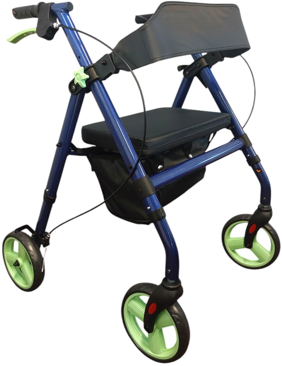 Premis Bear lichtgewicht rollator - Inclusief stokhouder, rugband en zachte zitting - Midnight blue