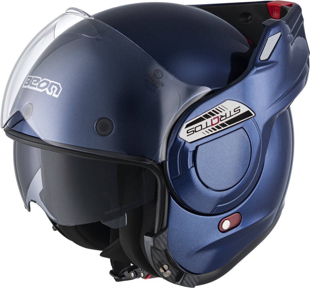 Beon Stratos Motor Helm Metallic Blauw - XL