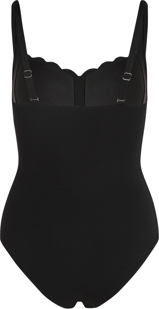 Hunkemöller Dames Badmode Badpak Shaping Scallop - Zwart — afbeelding 2