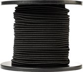 SNURO Elastisch rond touw (4mm, 100m, zwart) - Professionele kwaliteit - Weerbestendig en herbruikbaar - Breekkracht 80kg - WLL 40kg