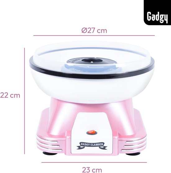 Gadgy Suikerspinmachine Retro Roze, met 10 Stokjes en Maatlepel - Suikerspinmakers - Snoep - Kinderfeestje - Suikerspin Suiker - Cotton Candy — afbeelding 5