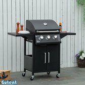 Bol.com Gutent Gasgrill-met-3 branders-3kW elk-4 wielen-Zwart aanbieding