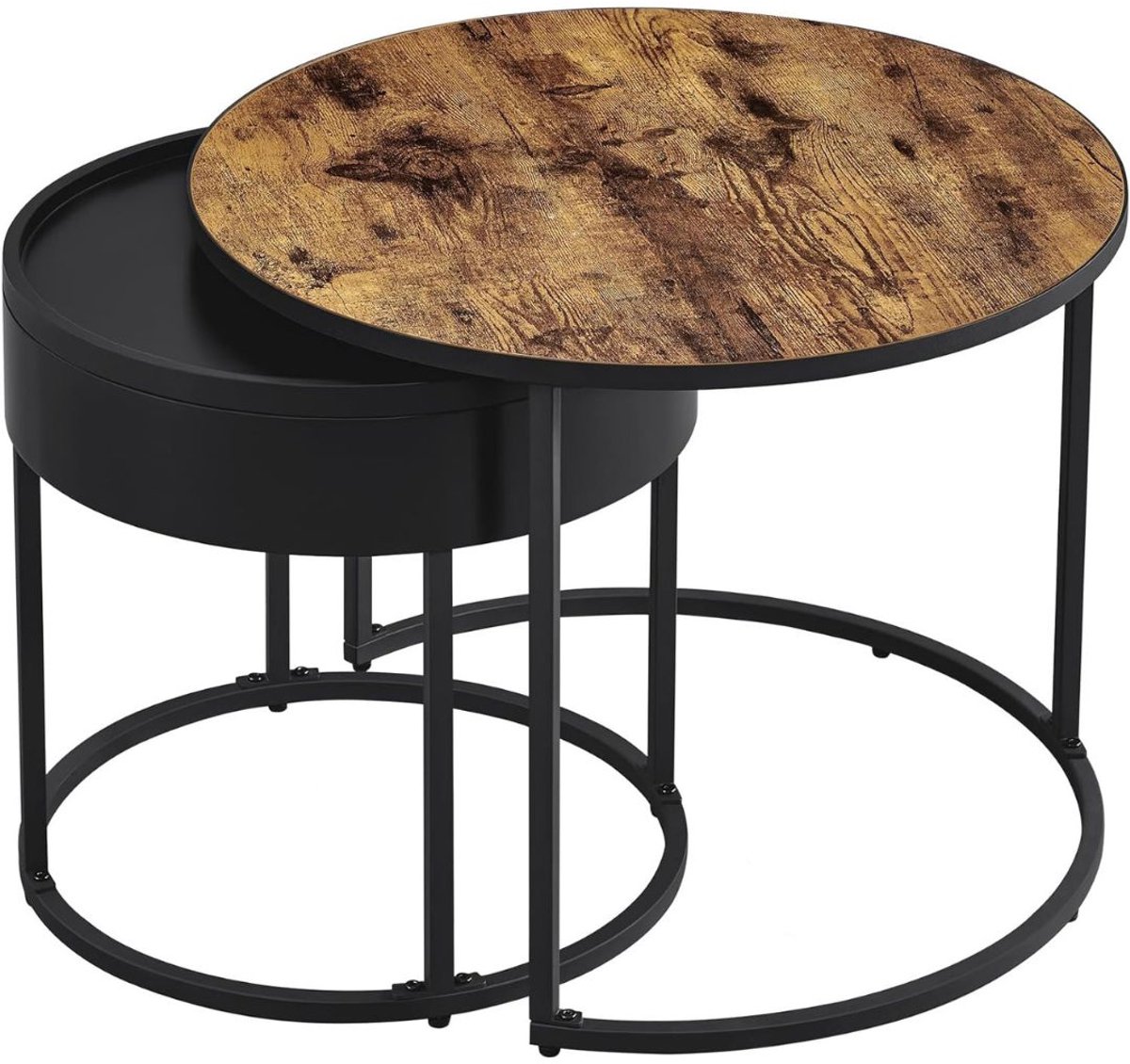 ApexArte® Salontafel met Opbergruimte - Dressoir met Lade - Rond