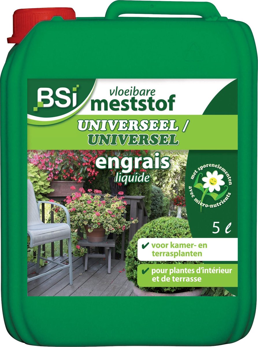 BSI - Universele Vloeibare Meststof 5L - Plantenvoeding voor Binnen- en Terrasplanten - Vloeibare Mest