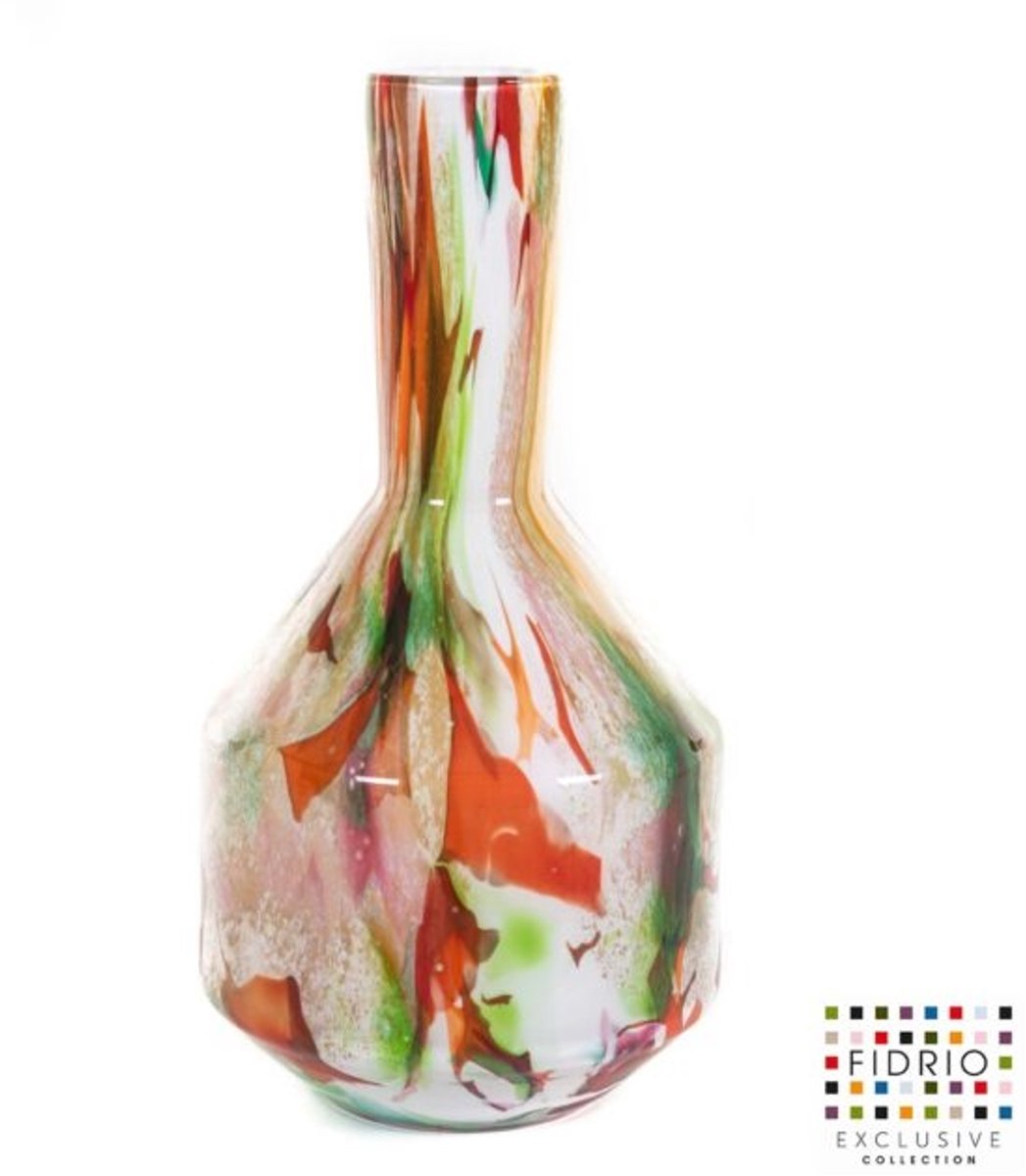 Fidrio - mixed colours - design vaas - Benito - Hoogte 35 cm