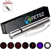 PETSZ Laserpen met 7 functies - Kattenspeeltjes - Kat - Laser - Kattenspeelgoed - RVS Opbergblikje