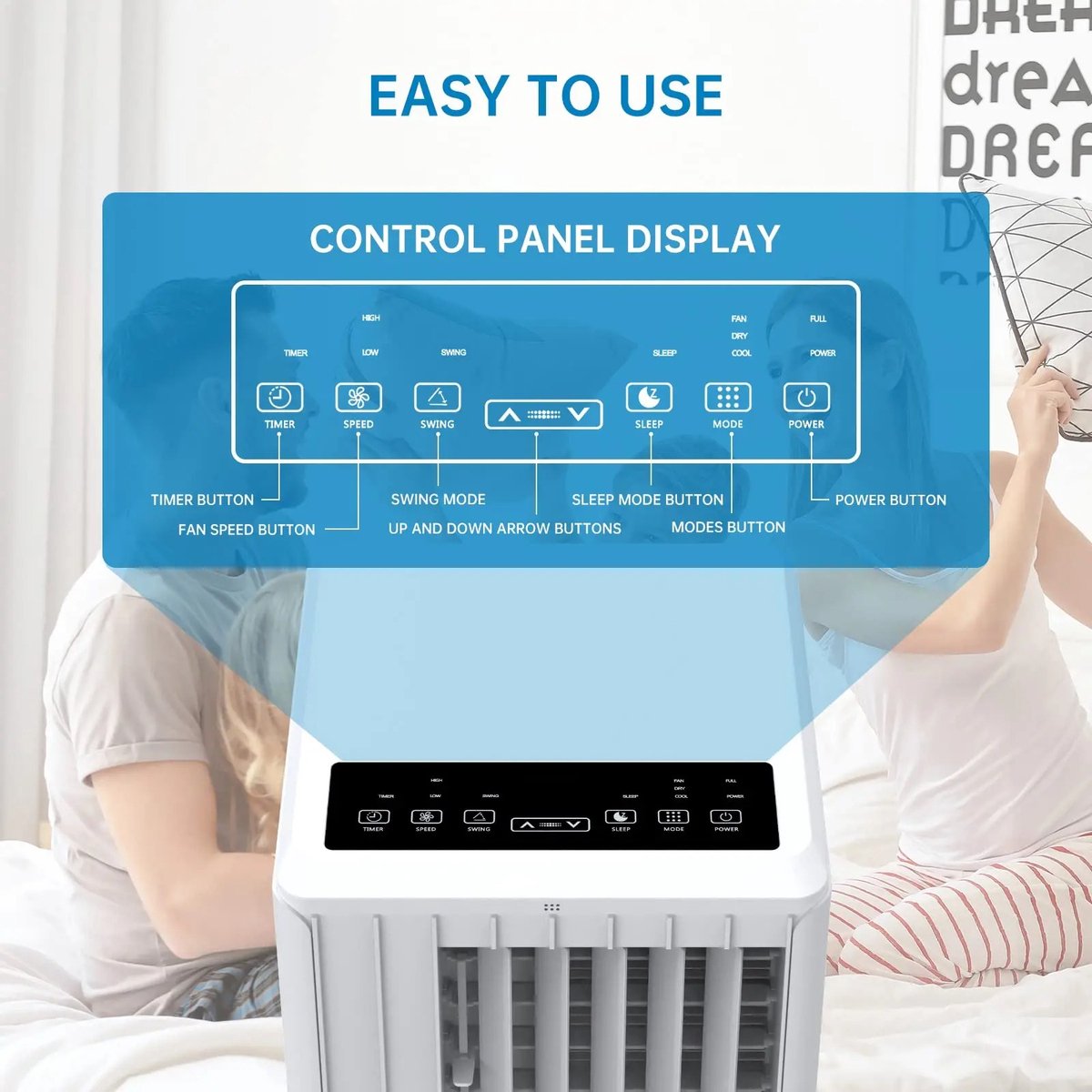 Afbeelding 3 van Boleen - Mobiele Airco - Aircooler - Air Conditioner - Ventilatie En Ontvochtiging - Met Uitlaatpijp - Tot 75m ³ - 3 In 1 - Wit