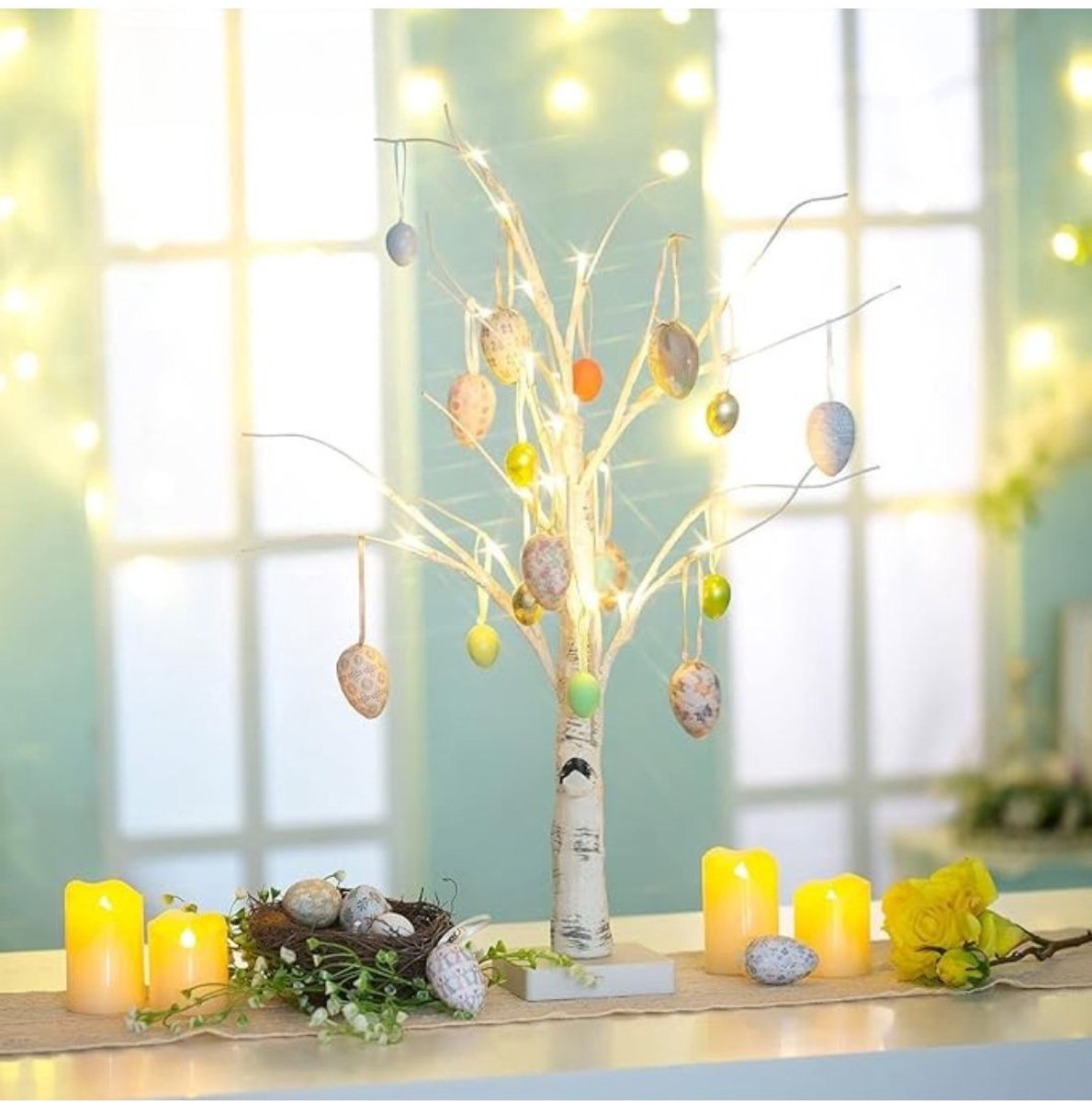 Pasen verlichte boom, LED buigbare takken decoratie | 59,6 cm