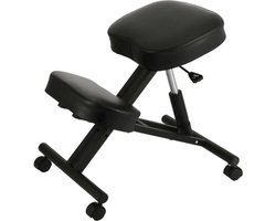 Ergonomische kniestoel - bureaustoel met wielen - verstelbare zithoogte - bevordert een goede houding - stijlvol zwart