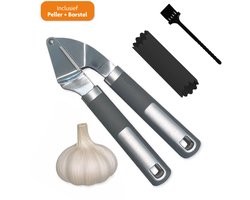 VDM Home Products Knoflookpers - Knoflookpersen - Vaatwasserbestendig - Gemberpers - Lookpers - Kruidenpers - Inclusief gratis knoflookpeller en schoonmaakkwastje VDM Home Products Knoflookpers - Knoflookpersen - Vaatwasserbestendig - Gemberpers - Lookpers - Kruidenpers - Inclusief gratis knoflookpeller en schoonmaakkwastje
