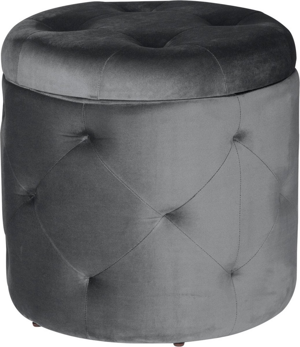 Grote poef met opbergruimte - stijlvol & stevig - verborgen opbergruimte - donkergrijs - 39.5x40 cm