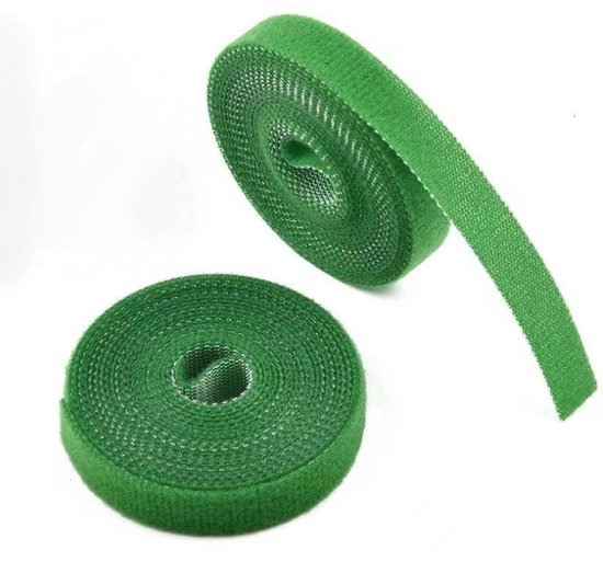 2 stuks - Klittenband voor Planten - Bindmateriaal voor binnen en buiten planten - 10mm*10m - Groen - Herbruikbare, verstelbare, dikkere ondersteuning voor groeiende - nylon