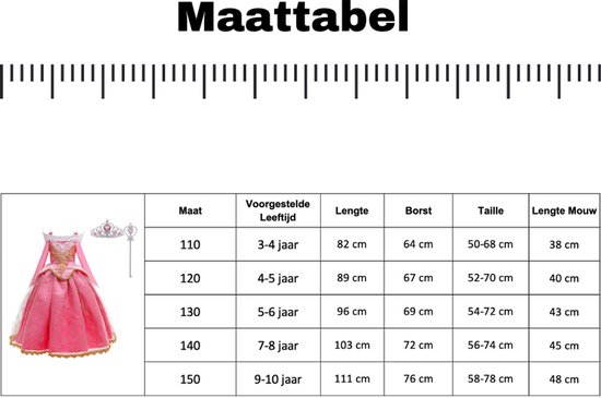Joya Kids® Roze met Goud Prinses verkleedjurk | Roze Prinsessenjurk | verkleedkleding Meisje | Maat 116-122 (120) roze goud + kroontje & Staf | Cadeau meisje