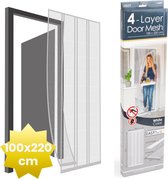 Bol.com Delight - Vliegengordijn voor Deur - Hordeuren - 4 Laags Lamellenhor - Hordeur Wit- Zelfklevend - Deurhor met Lamellen o... aanbieding