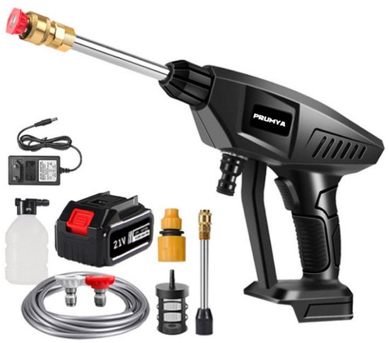 60Bar Draadloze Hogedrukreiniger 20000 RPM - Draagbare Mini Accu Drukspuit met 30.000mAh & Turbo Boost | 5-in-1 Sproeierset voor Auto, Tuin & Buitenshuis | IPX5 Waterdicht + Vorstbestendig Compact Ontwerp