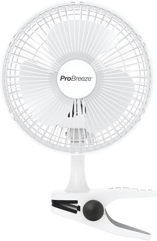 15 cm Mini Ventilator met Klem, 15W Elektrische Tafelventilator, 2 Snelheden, 360° Draaibaar, Stil, Voor Thuis en Kantoor
