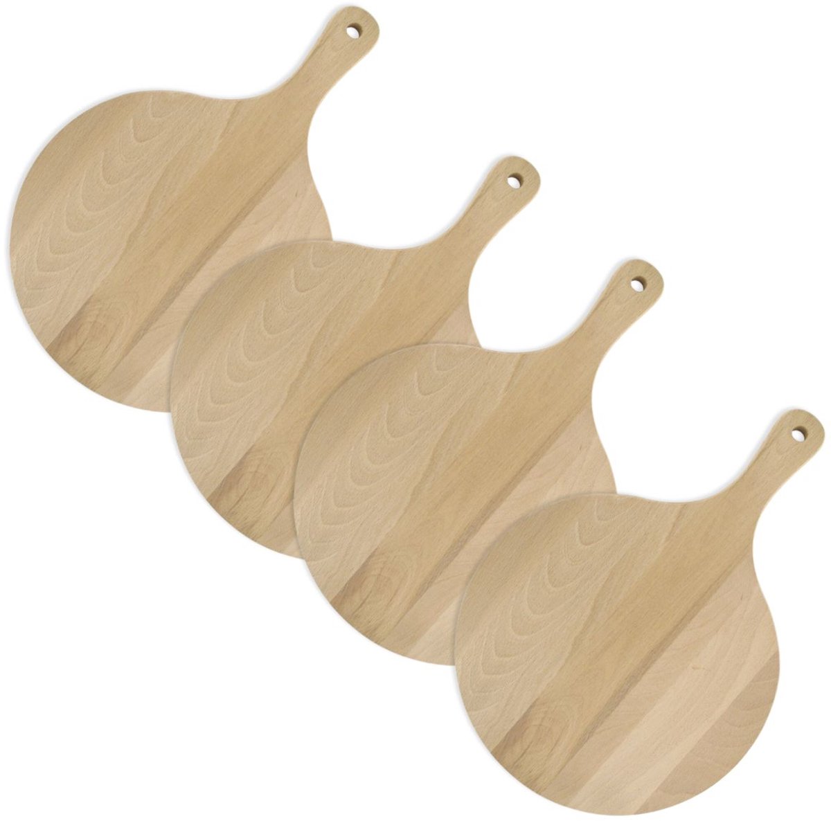 Set van 4 houten pizza- en flammkuchenvormen 30 cm Fackelmann Pizzas Lovers
