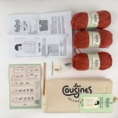 Les Cousines Haakpakket all-in - Net top - Bio katoen- kleur roest - maat 1
