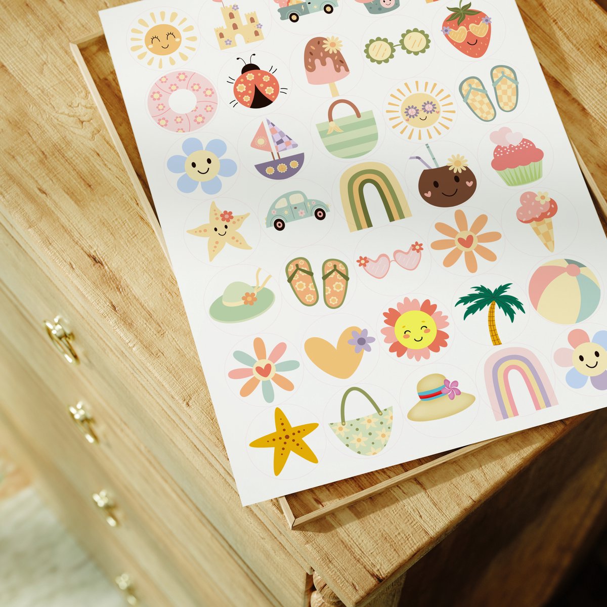 Vakantie Stickers – Zomer Thema – 2 Stickervellen - 70 Stickers — afbeelding 2