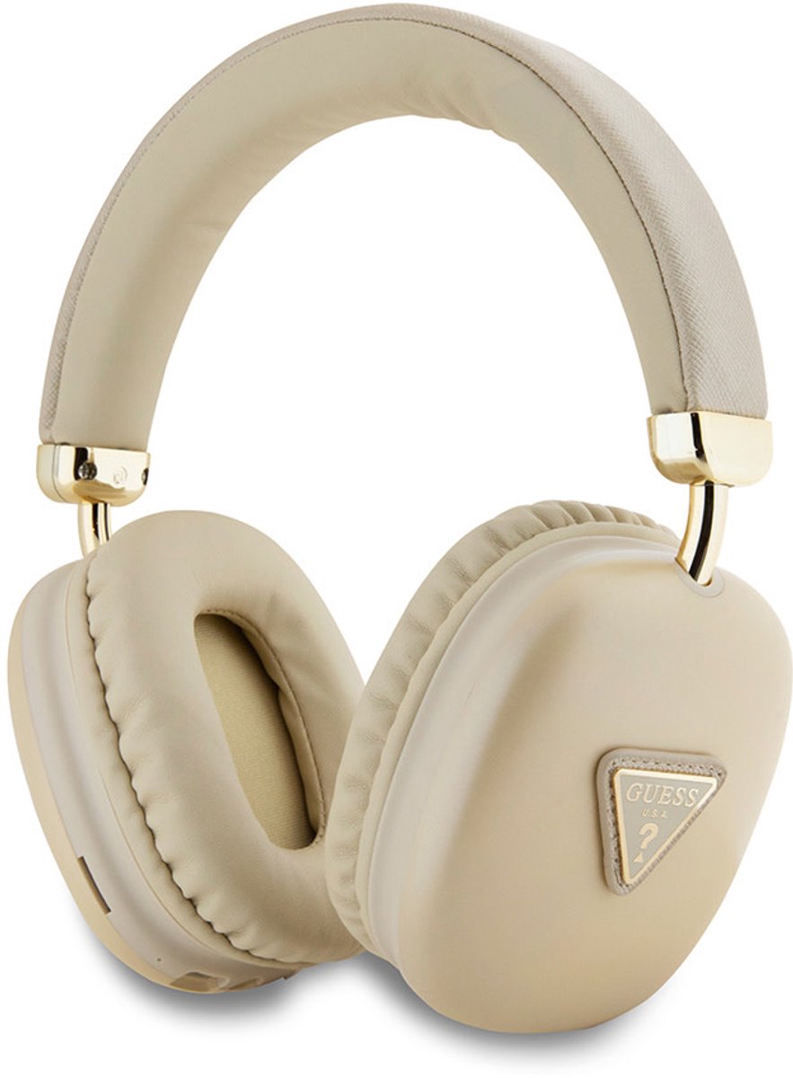 Guess Bluetooth Stereo Koptelefoon - Saffiano Triangle Logo - Goud