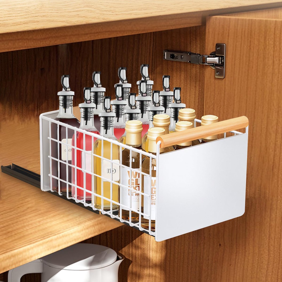 My Ninki ® Uittrekbare Telescopische Lade Organizer voor Keuken en Kast, Eenvoudig In Te Stellen zonder Boren