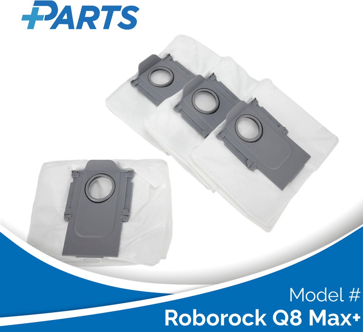 Roborock Q8 Max+ Stofzakken (4 Stuks, Plus.Parts® alternatief voor 8.02.0132)