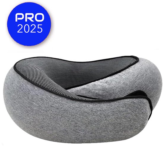 Aurora Reiskussen - Ergonomisch Reiskussen - Traagschuim - Memory Foam - Vliegtuig - Travel Pillow Nekkussen Ergonomisch - Grijs - Explore Plus Reiskussen