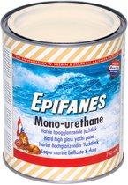 Blik Epifanes Mono-urethane harde hoogglanzende jachtlak, 750 ml. Met golven op de achtergrond.