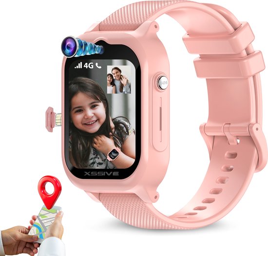 4G Smartwatch met - GPS Horloge Kind met Simkaart - (Video) bellen &