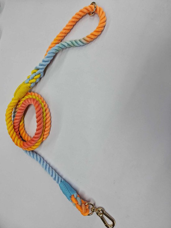 HUNTER Adjustable leash made of soft, grippy nylon, classic, 2.5 x 200 cm, orange